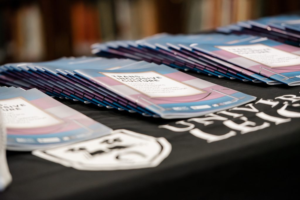 Printed copies of a booklet on a table